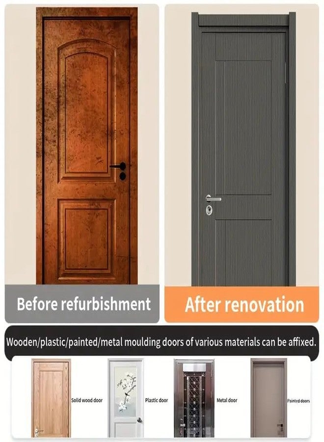 HAPPYMATES ورق جدران لاصق ذاتي من هابي ميتس، مثالي لتجديد الأبواب القديمة، مقاوم للماء والزيوت، مصنوع من فينيل PVC، ورق جدران للتجديد والديكور. (خشب محروق، 60 × 121 سم) - Image 2